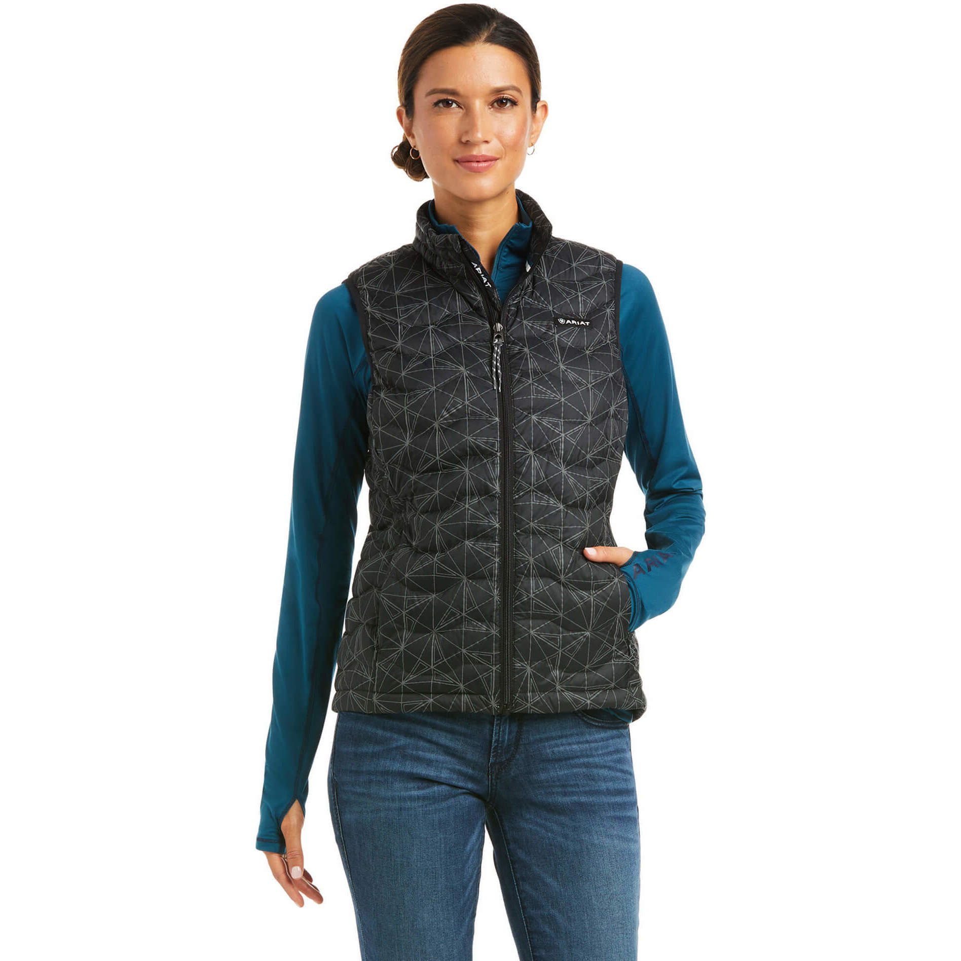 2021 Ariat Womens Ideal 3.0 Reflective Vest 10037490 - Black